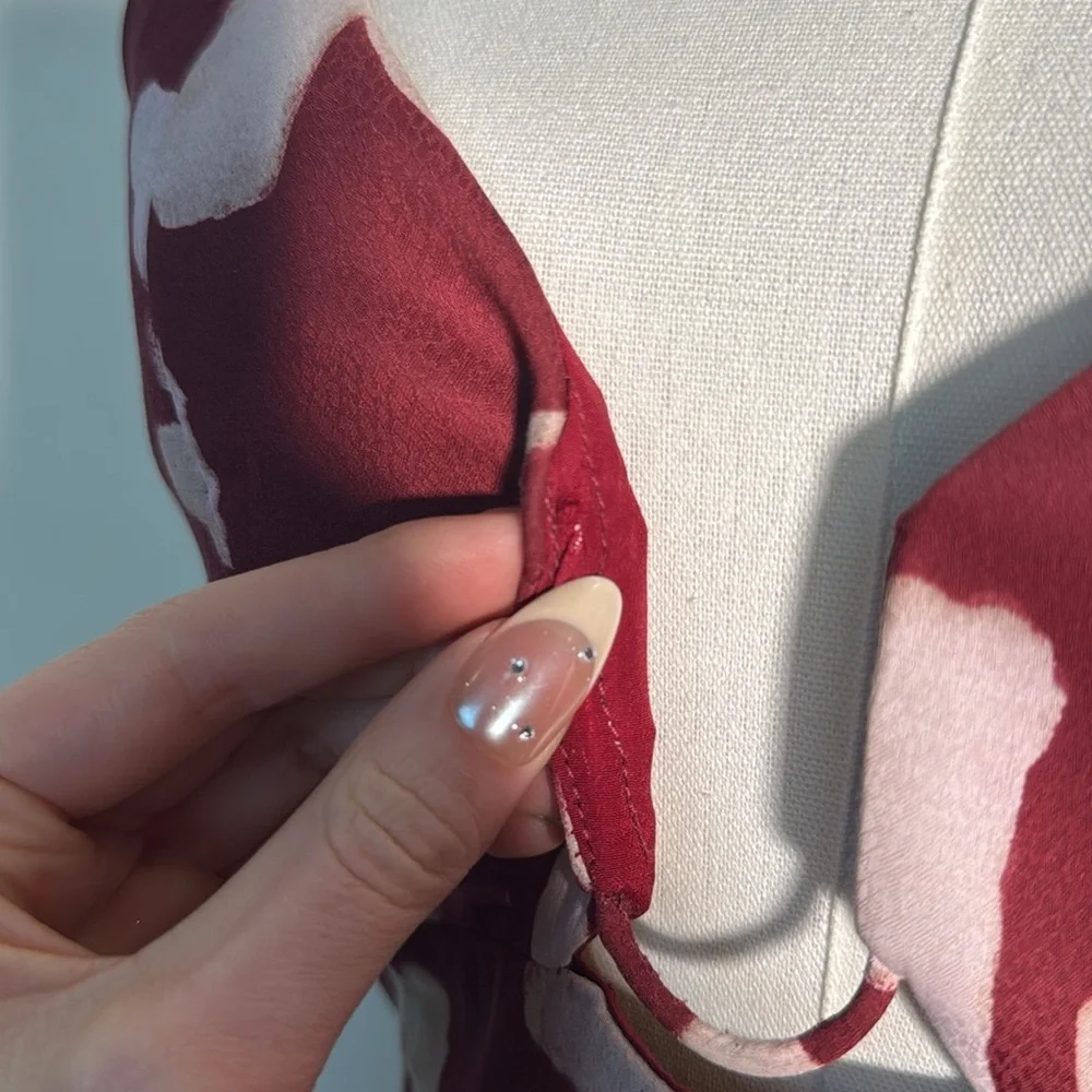 Finders Keepers Red and White Patterned Mini Dress - Picture 8 of 8